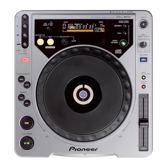 Pioneer CDJ-800 Documentation Update