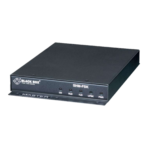 Black Box Short-Haul Modem-FSK Manual