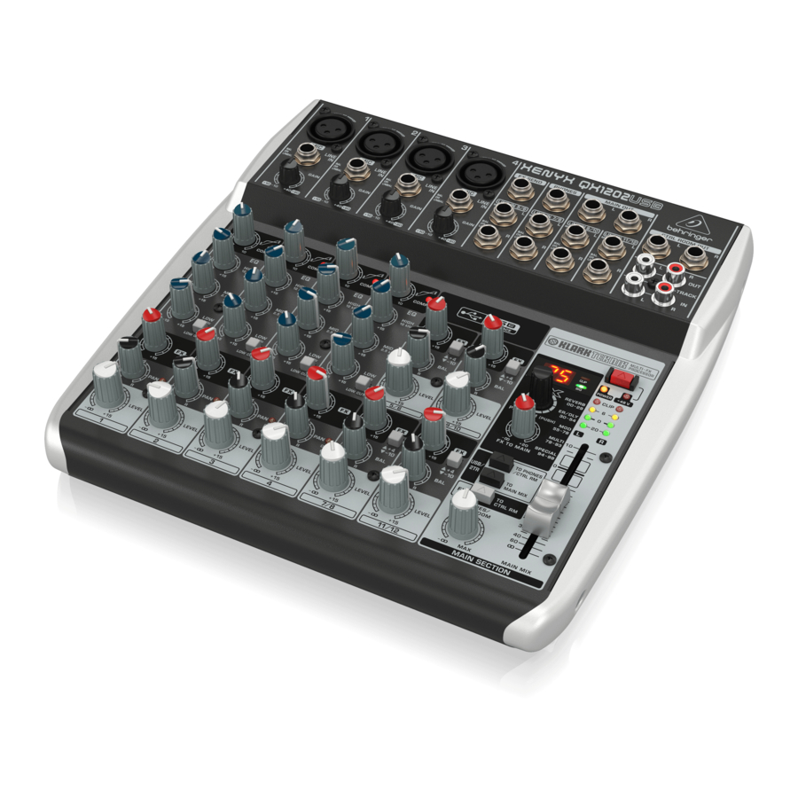 Behringer Xenyx QX1002 Quick Start Manual