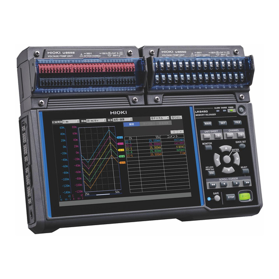 Hioki LR8450 Quick Start Manual