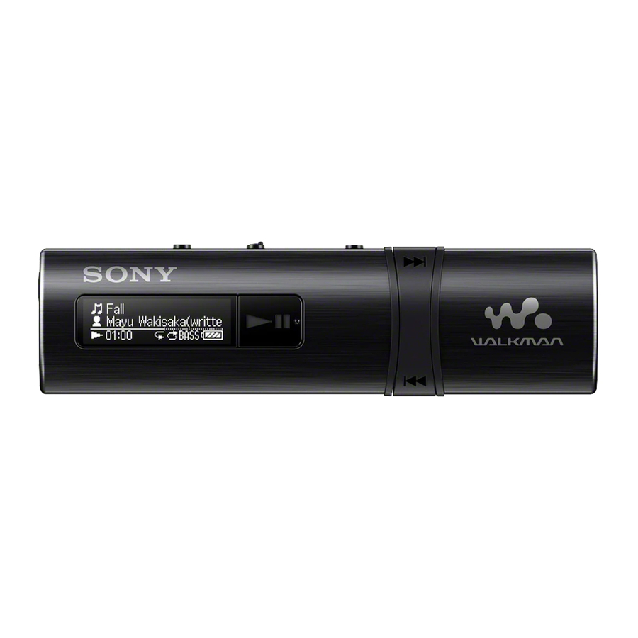 Sony Walkman NWZ-B183, NWZ-B183F Quick Start Guide