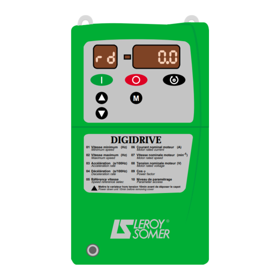 Leroy Somer DIGIDRIVE Series Speed Drive Manuals