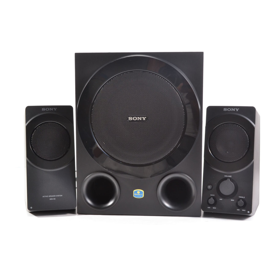 Sony SRS-D8 - Active Speaker System Manual