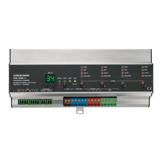 Crestron DIN Rail Universal Dimmer DIN-1DIMU4 Operations & Installation Manual