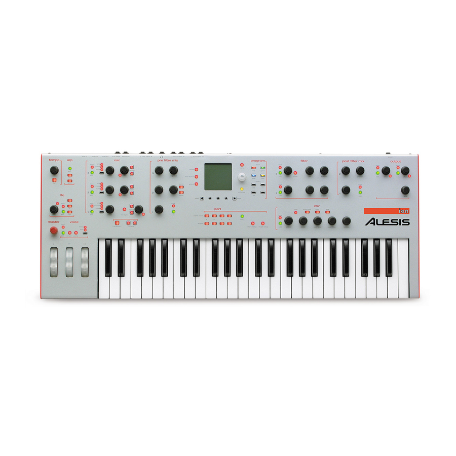 Alesis Ion Quick Start Manual