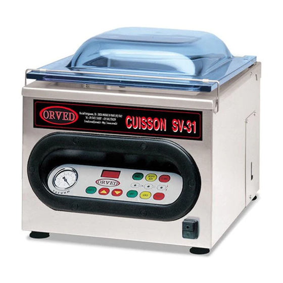 Orved CUISSON VMOSV31 Operating And Service Manual