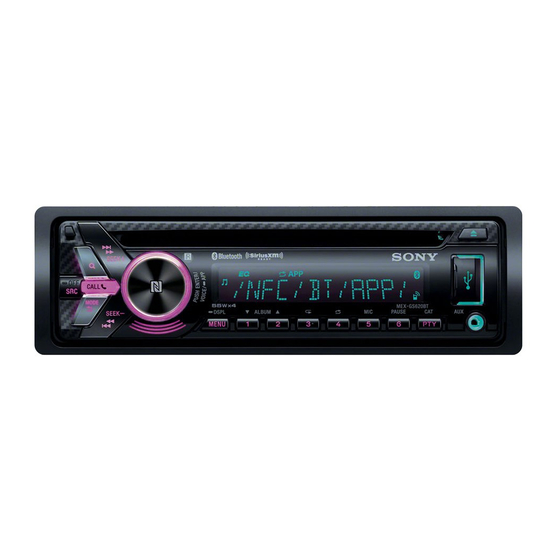 Sony MEX-GS620BT Operating Instructions Manual