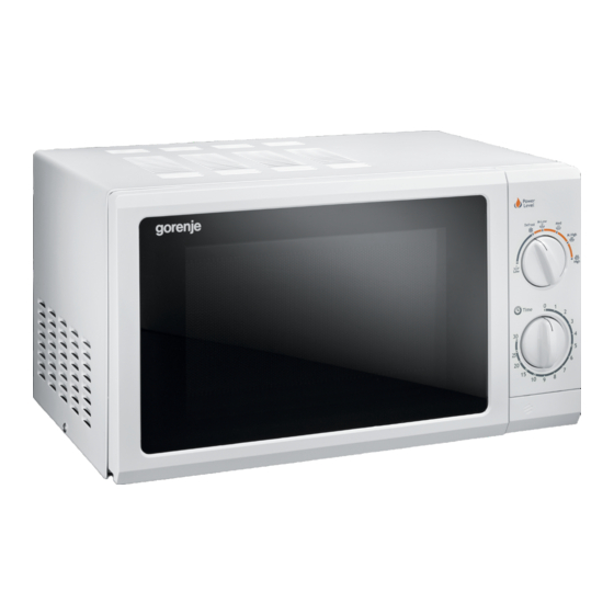 Gorenje MO 20 MGW Microwave Oven Manuals