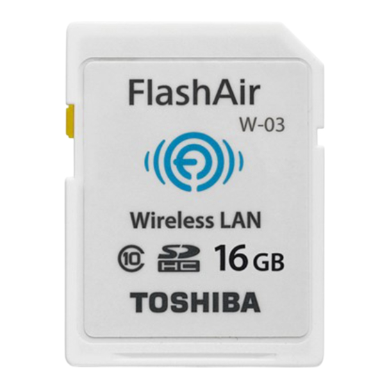 Toshiba FlashAir III Quick Start Manual