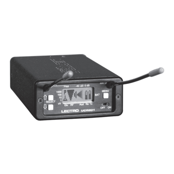 Lectrosonics UCR201 Operating Instructions Manual