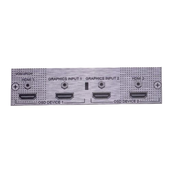 Savant VOM-VP02H Quick Reference Manual