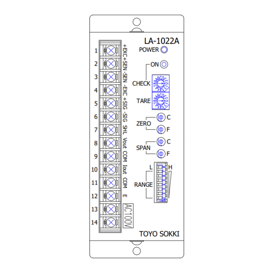Toyo LA-1022A Operation Manual