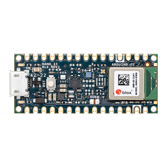 Arduino Nano 33 BLE Rev2 Product Reference Manual