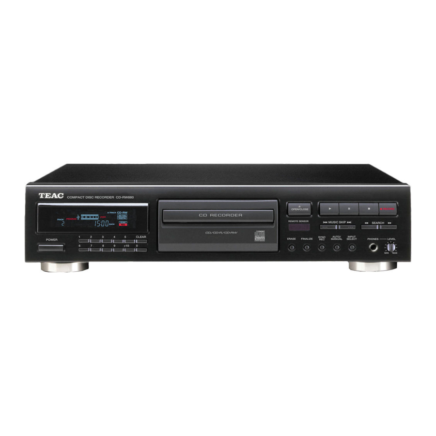Teac CD-RW880 - CD Recorder Manual