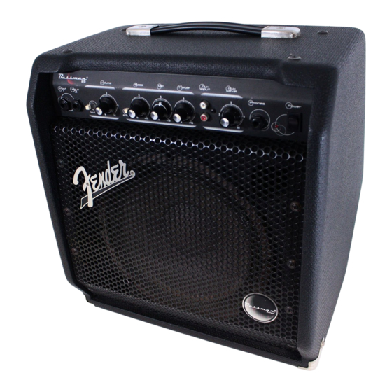 Fender 25 Operating Instructions Manual