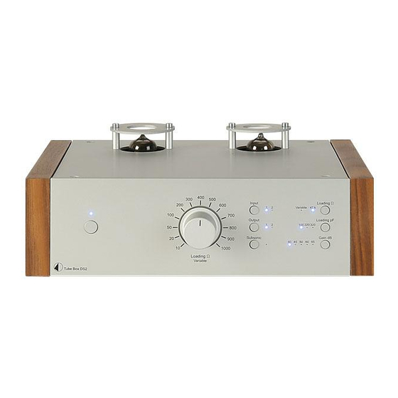 Pro-Ject Audio Systems Tube Box DS2 Instructions For Use