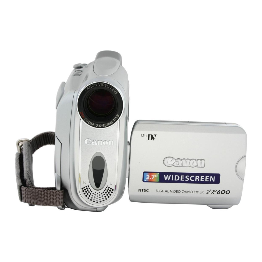 Canon ZR700/ZR600 Digital Video Camcorder Instruction Manual 