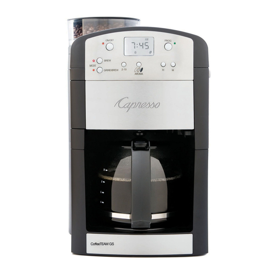 CAPRESSO COFFEETEAM GS 464 OPERATING INSTRUCTIONS MANUAL Pdf Download