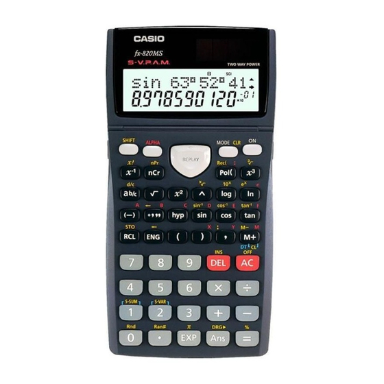 Casio FX-820MS User Manual