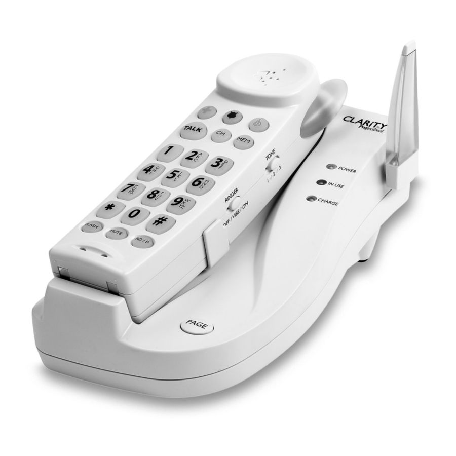 CLARITY CORDLESS TELEPHONE USER MANUAL Pdf Download ManualsLib