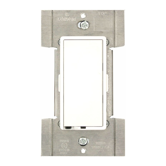 LEVITON DECORA TRUE TOUCH TTM101 DIMMER INSTALLATION INSTRUCTIONS