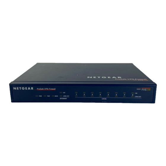 NETGEAR PROSAFE FVS338 FIREWALL REFERENCE MANUAL | ManualsLib