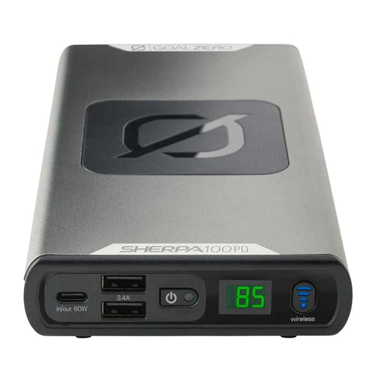 GOAL ZERO SHERPA 100PD Quick Start Manual
