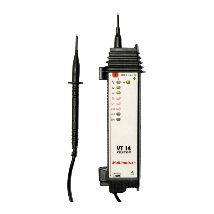 Multimetrix VT 14 Voltage Tester Manual ManualsLib