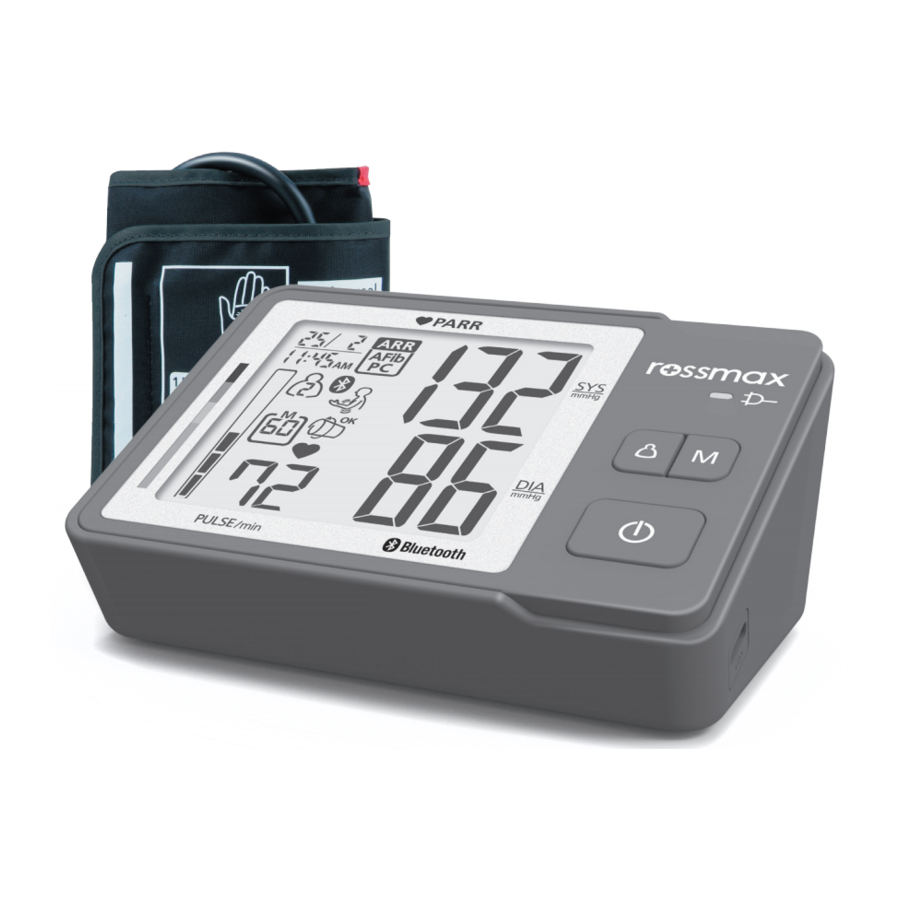 Rossmax Z5 Blood Pressure Monitor Manual ManualsLib