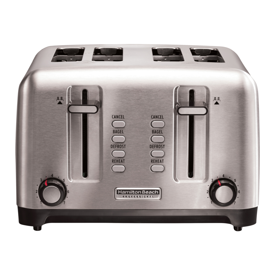 Hamilton Beach 4 Slice Toaster Extra Wide Slots Model 24781 Clean