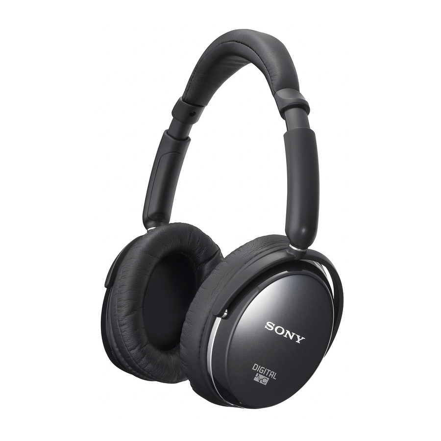 SONY MDR-NC500D - Noise Canceling Headphones Manual