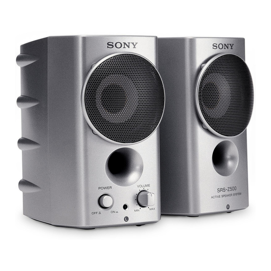 SONY SRS-Z500, SRS-Z500PC - Stereo Active Speaker System Manual