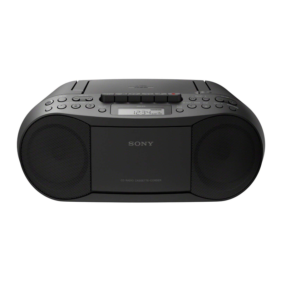 SONY CFD-S70 - Personal Audio System Manual and Review Video