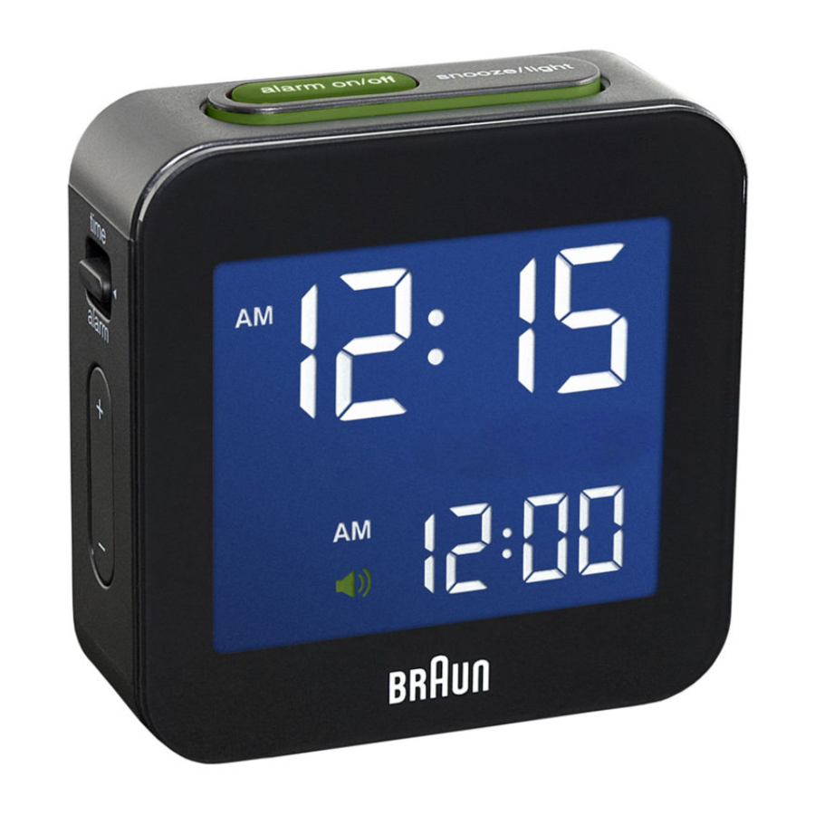 BRAUN BNC008 Travel Alarm Clock Manual ManualsLib