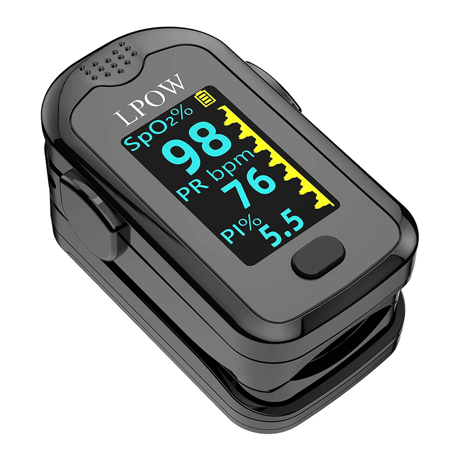LPOW A340 Fingertip Pulse Oximeter Manual ManualsLib