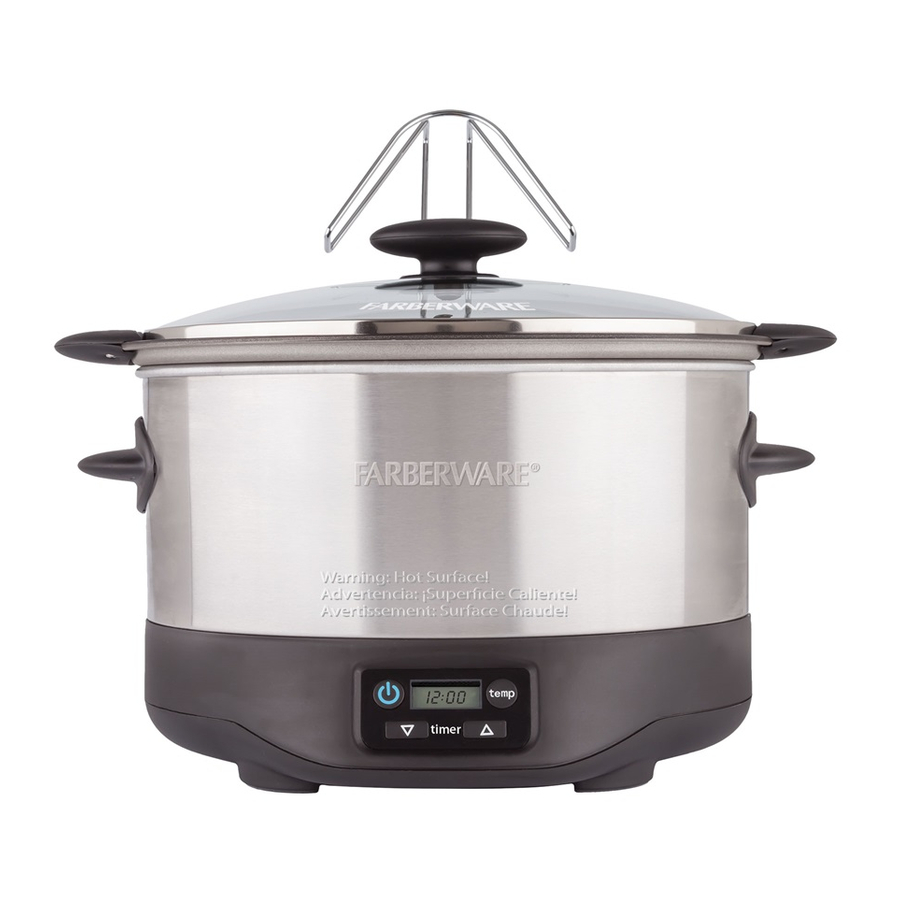 Farberware 6 Qt. Oval Slow Cooker Manual and Recipes ManualsLib