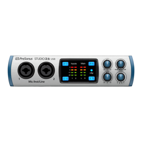 PRESONUS Studio 2/6 Manuals