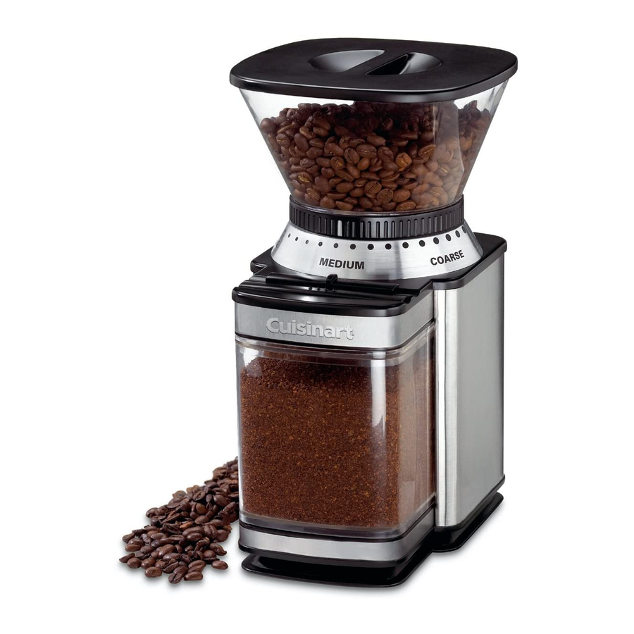 Cuisinart DBM-8C Supreme Grind TM Automatic Burr Mill Manual | ManualsLib