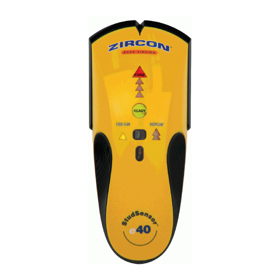 Zircon StudSensor e40 Stud Finder Manual ManualsLib