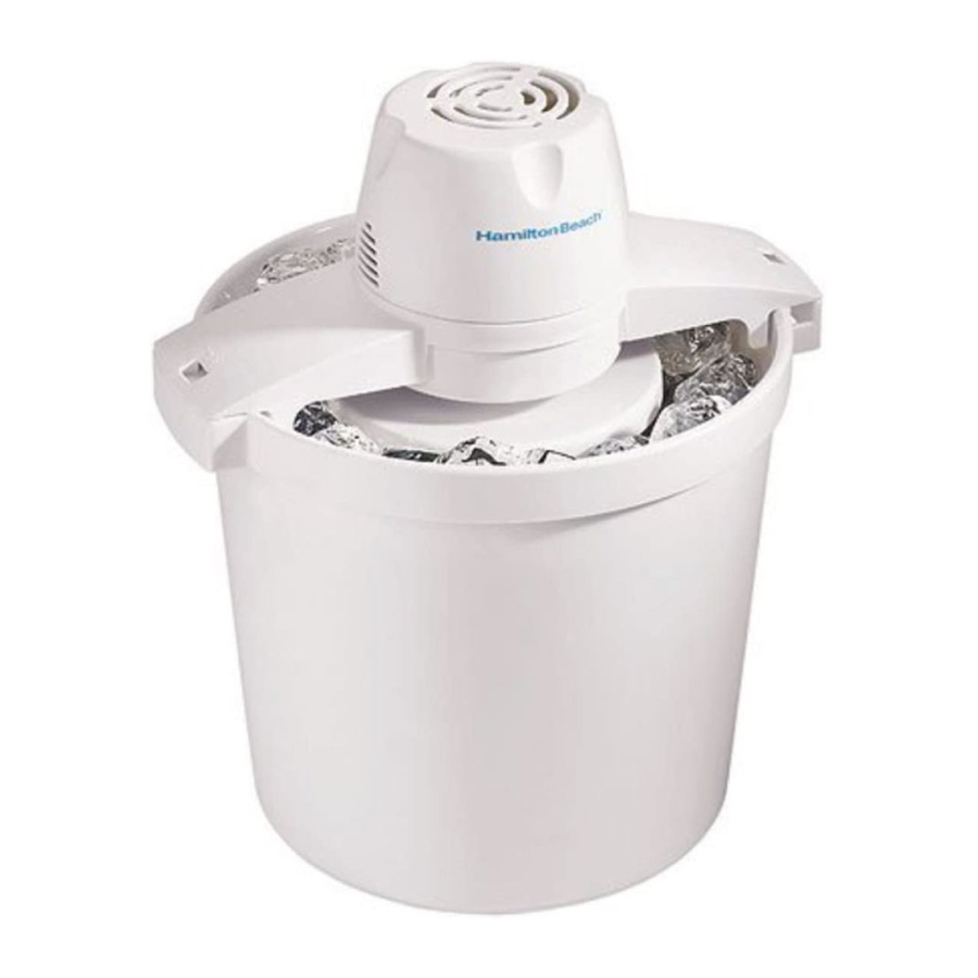 Hamilton Beach 68330N 4 Quart Ice Cream Maker Manual ManualsLib