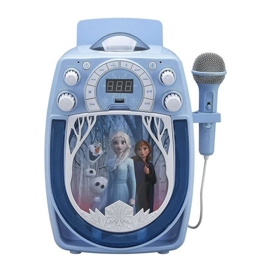 Disney FROZEN 2, FR677 Bluetooth Karaoke Manual ManualsLib