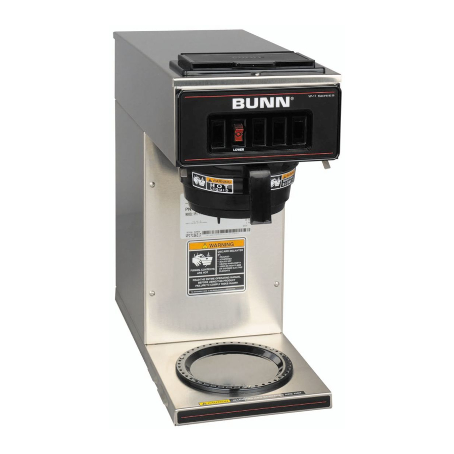 Bunn VP17 Series Coffee Maker Manual ManualsLib