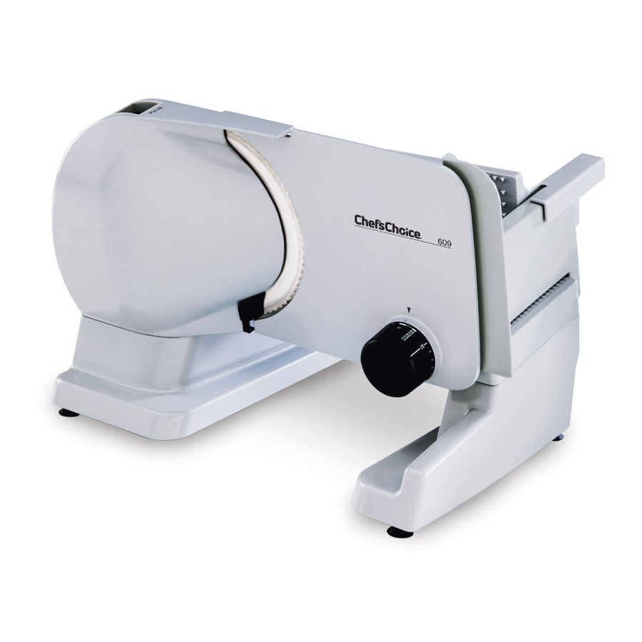 Chef's Choice 609 Electric Food Slicer Manual ManualsLib