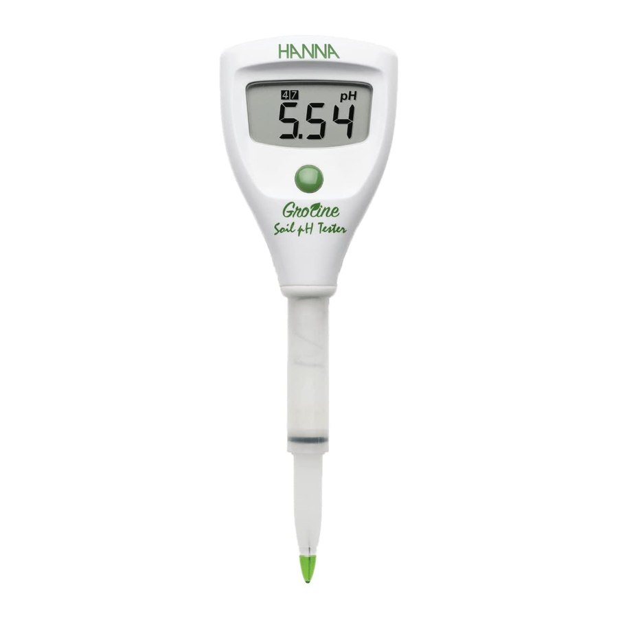 Hanna Instruments Groline HI981030 Soil PH Tester Manual ManualsLib