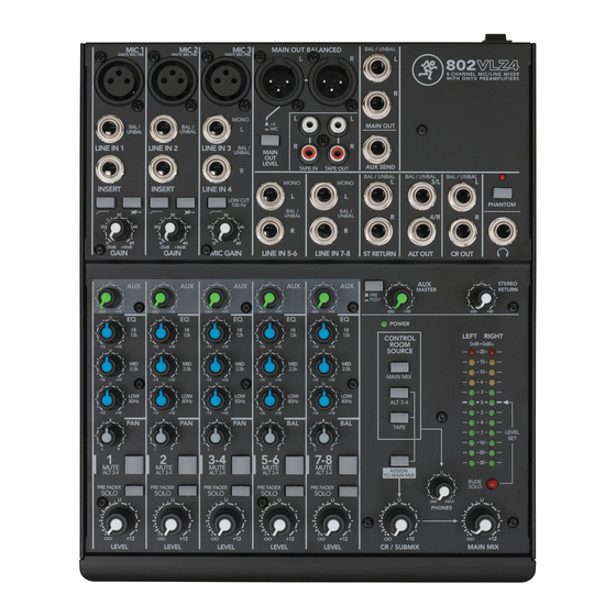 Mackie 802VLZ4 Owner's Manual