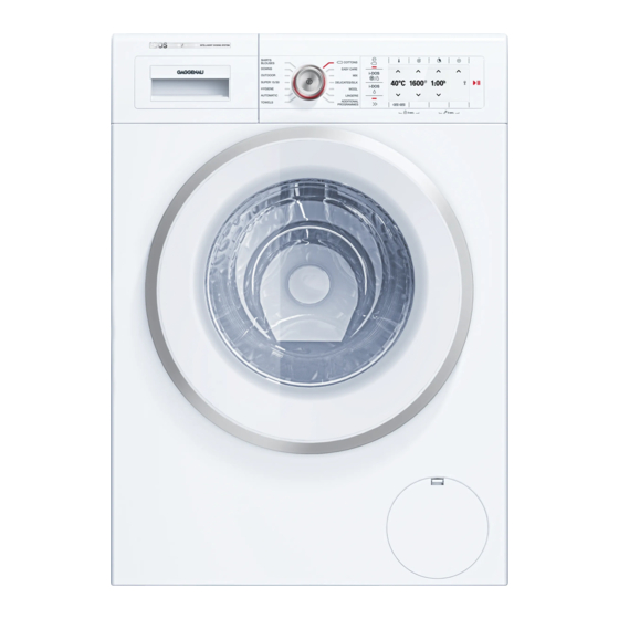 Gaggenau WM260162 Instruction Manual And Installation Instructions