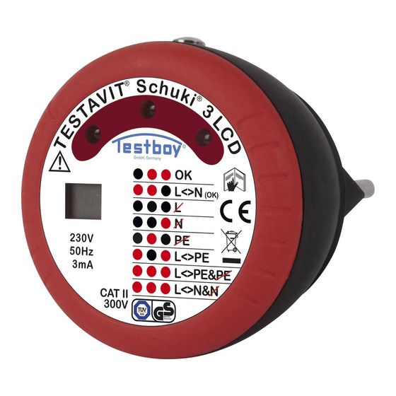 Testboy Testavit Schuki 3 LCD Operating Instructions Manual