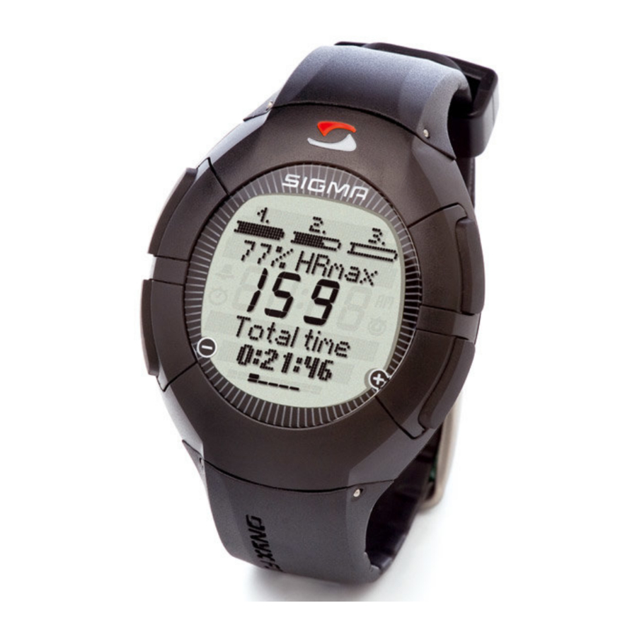 Sigma TOPLINE ONYX FIT Heart Rate Monitor Quick Start Guide ManualsLib