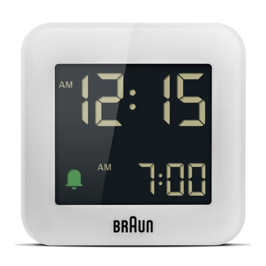 Braun BC08 Travel Alarm Clock Manual ManualsLib