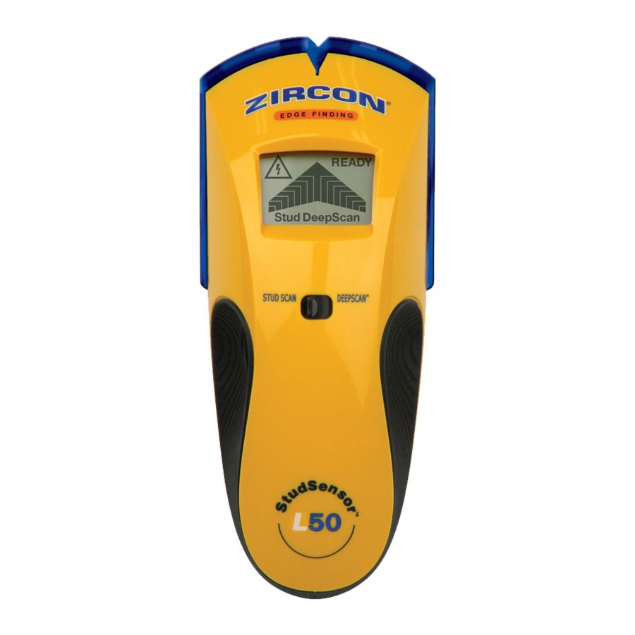 Zircon StudSensor L50 Stud Finder Manual ManualsLib